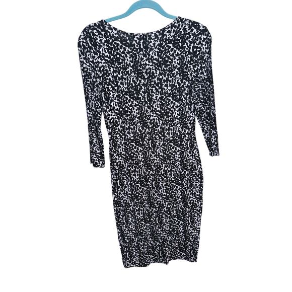 H&M Animal Print Midi Dress Lightweight Small Mobwife Bodycon Layer Fall Minimal - Picture 3 of 5